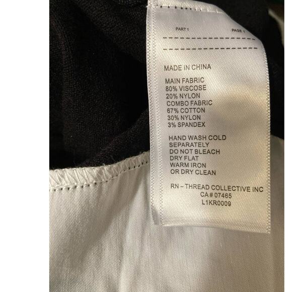 Laundry by Shelli Segal Twofer Sweater Top Medium Black & White NEW Puff Sleeve - Picture 7 of 8